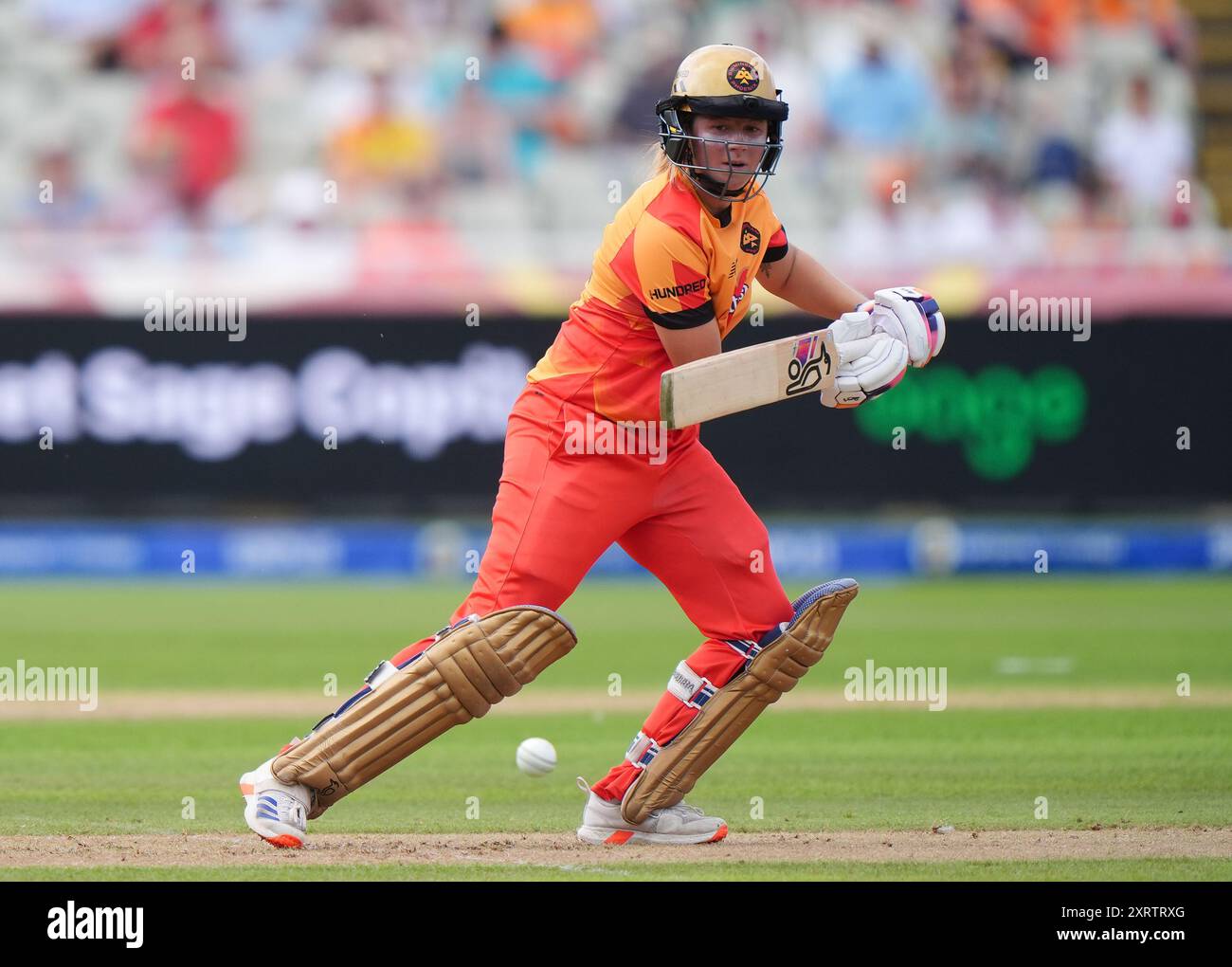 Birmingham Phoenix Sterre Kalis batte durante il Hundred Women's Match a Edgbaston, Birmingham. Data foto: Lunedì 12 agosto 2024. Foto Stock