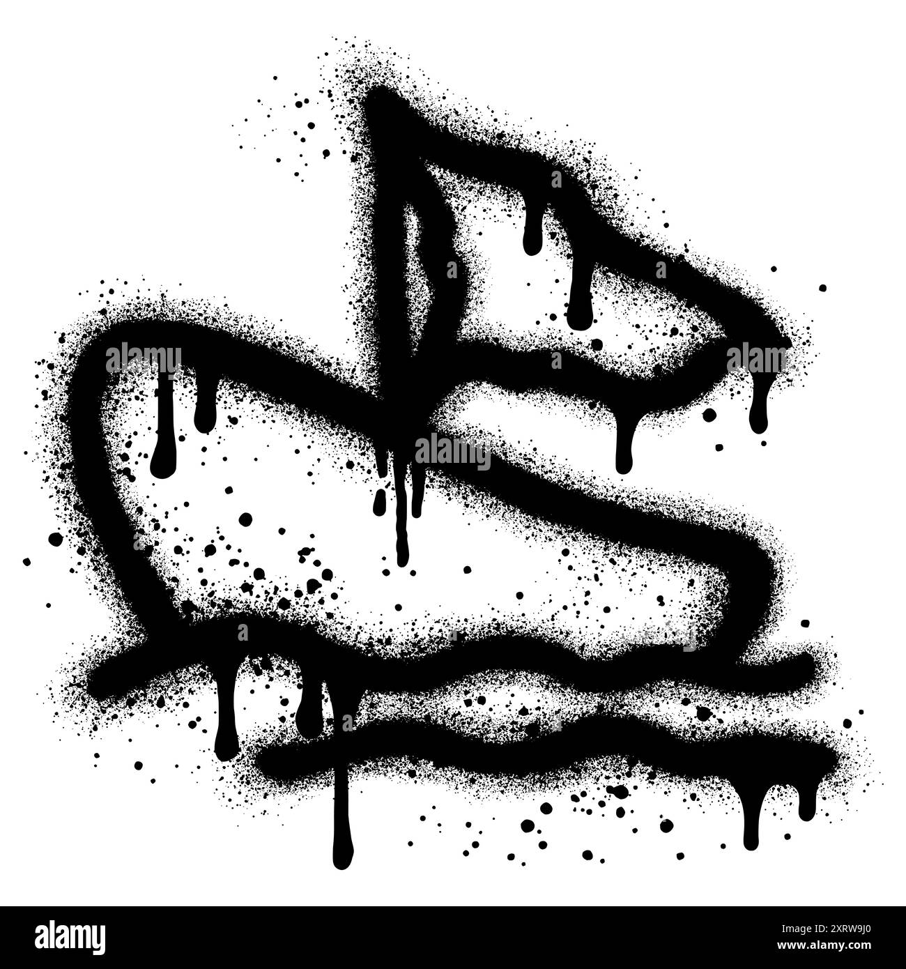 Icona della barca Graffiti verniciata a spruzzo spruzzata isolata con sfondo bianco. Illustrazione Vettoriale