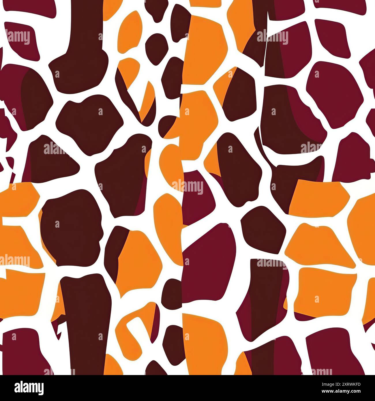 Motivi dettagliati per la texture della pelle di giraffa sullo sfondo. Pelle di giraffa e motivo di texture, solo pelle. Foto Stock