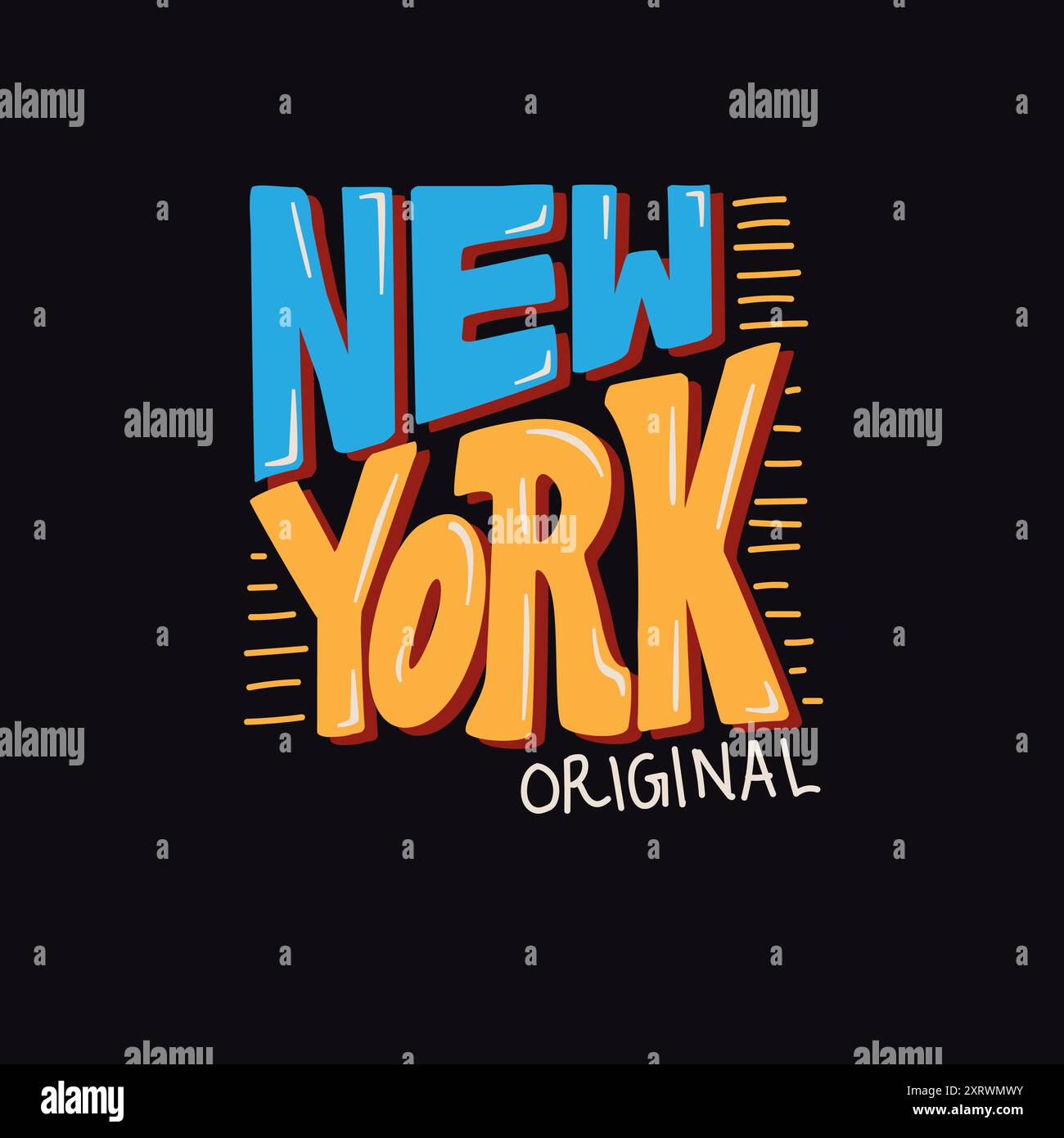 New York Typography urban retro lettering design Illustrazione Vettoriale