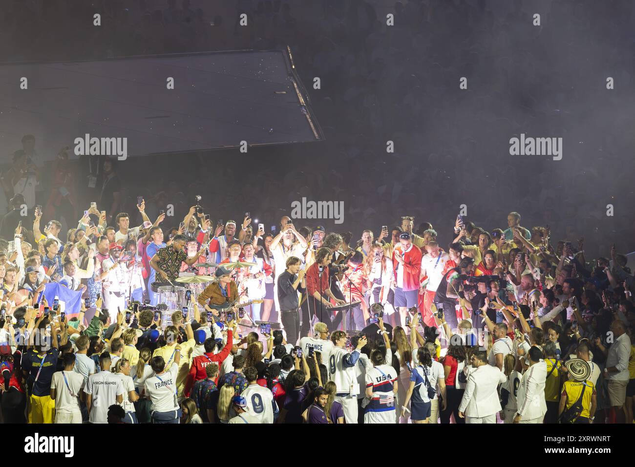 Cerimonia di chiusura durante i Giochi Olimpici di Parigi 2024 l'11 agosto 2024 allo Stade de France di Saint-Denis, vicino a Parigi, in Francia Foto Stock