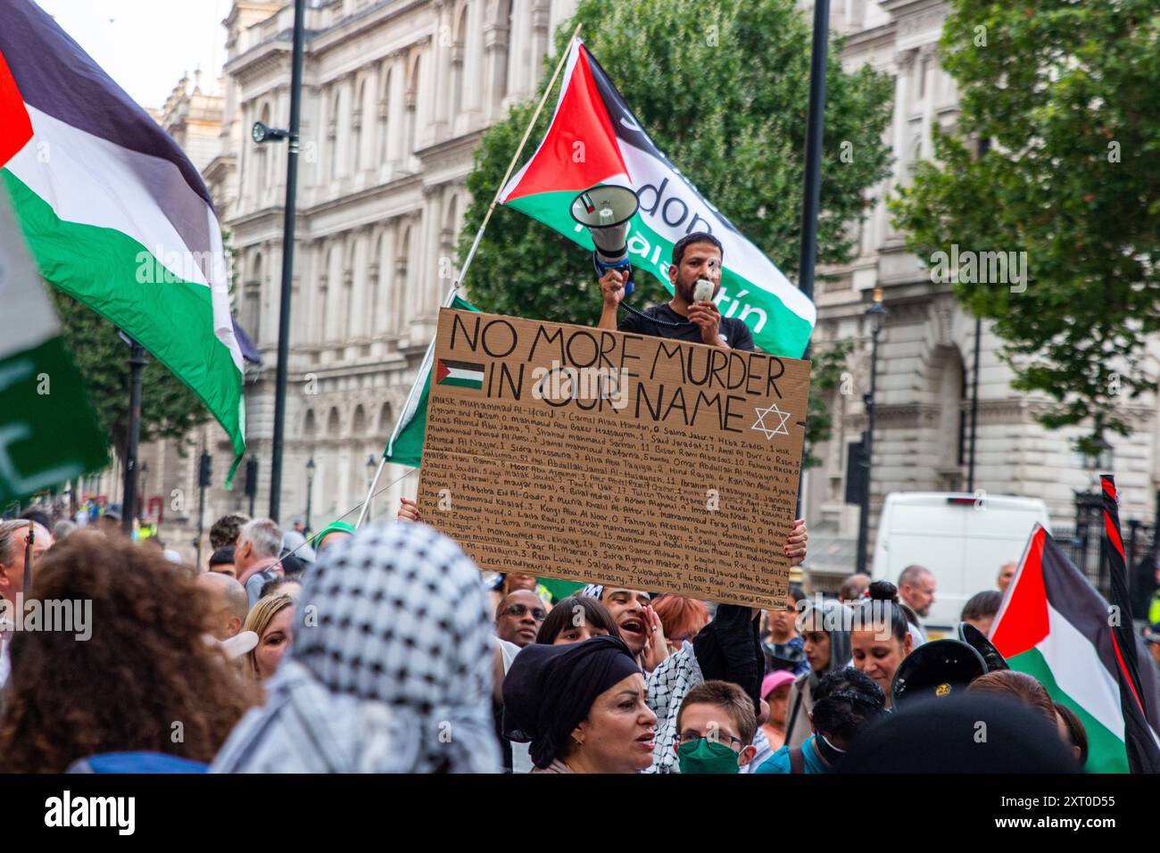 Protesta di emergenza pro Palestina fuori 10 Downing Street. Foto Stock