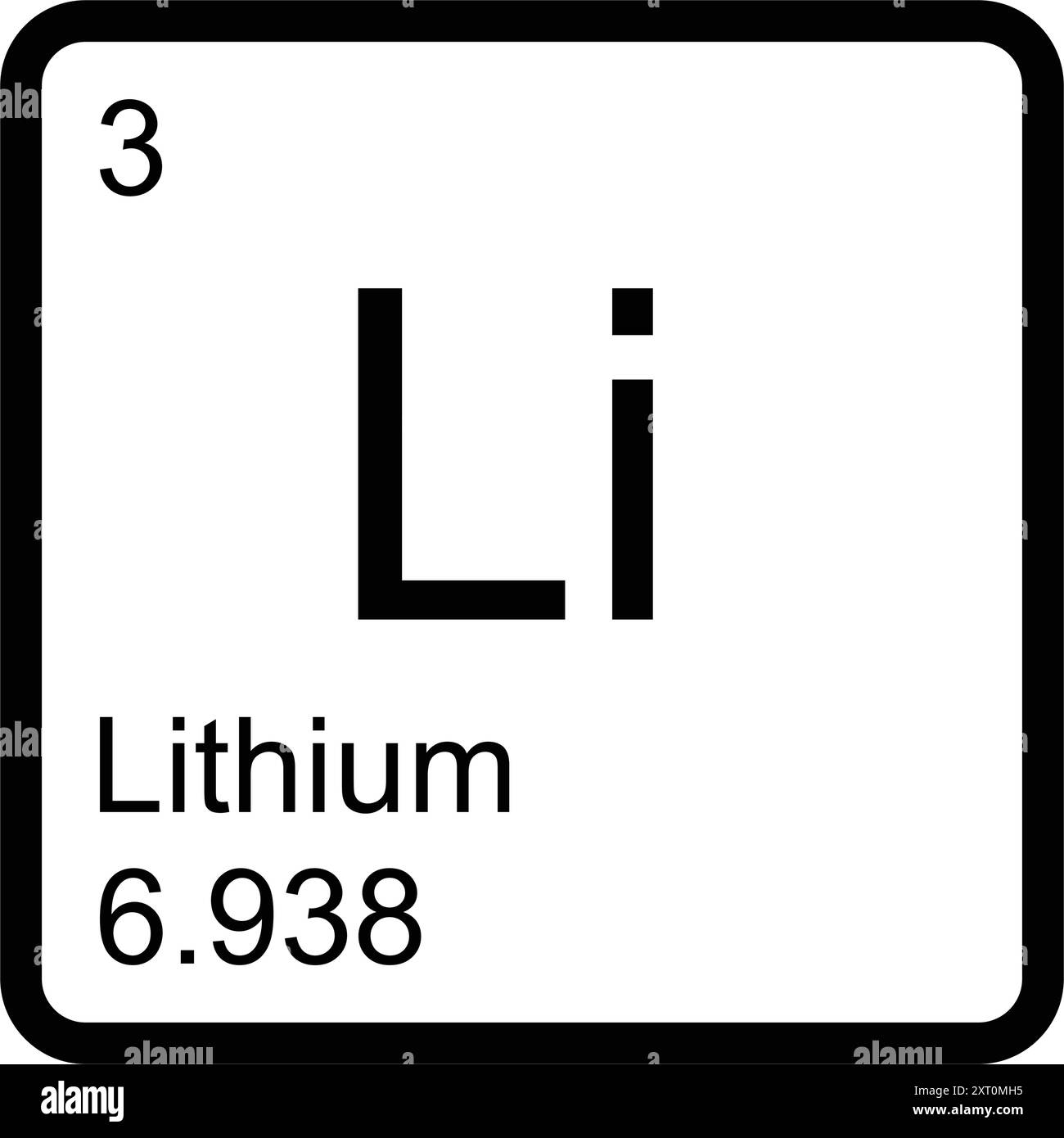 icona dei prodotti chimici al litio - disegno illustrativo periodico Illustrazione Vettoriale