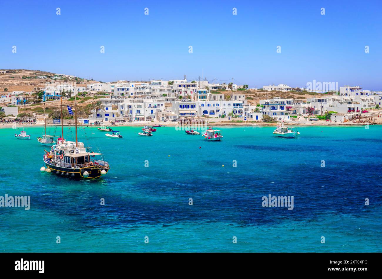 Vista di Ano Koufonisi (o solo Koufonisi), una piccola e pittoresca isola dell'arcipelago delle Cicladi, in Grecia. Foto Stock