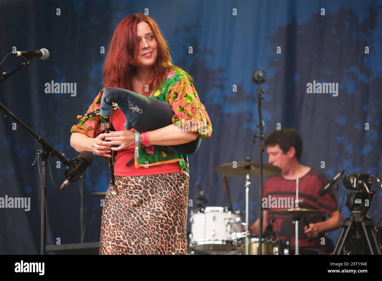 Kathryn Tickell si esibisce alla Cropredy Convention di Fairport, Cropredy, Regno Unito. 8 agosto 2024 Foto Stock