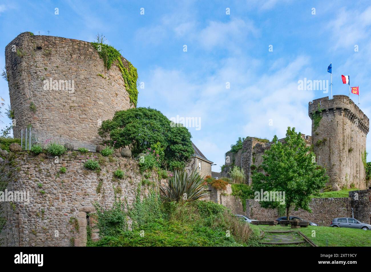 Il donjon della Château d'Avranches, un castello medievale di Avranches, una città francese in Normandia Foto Stock