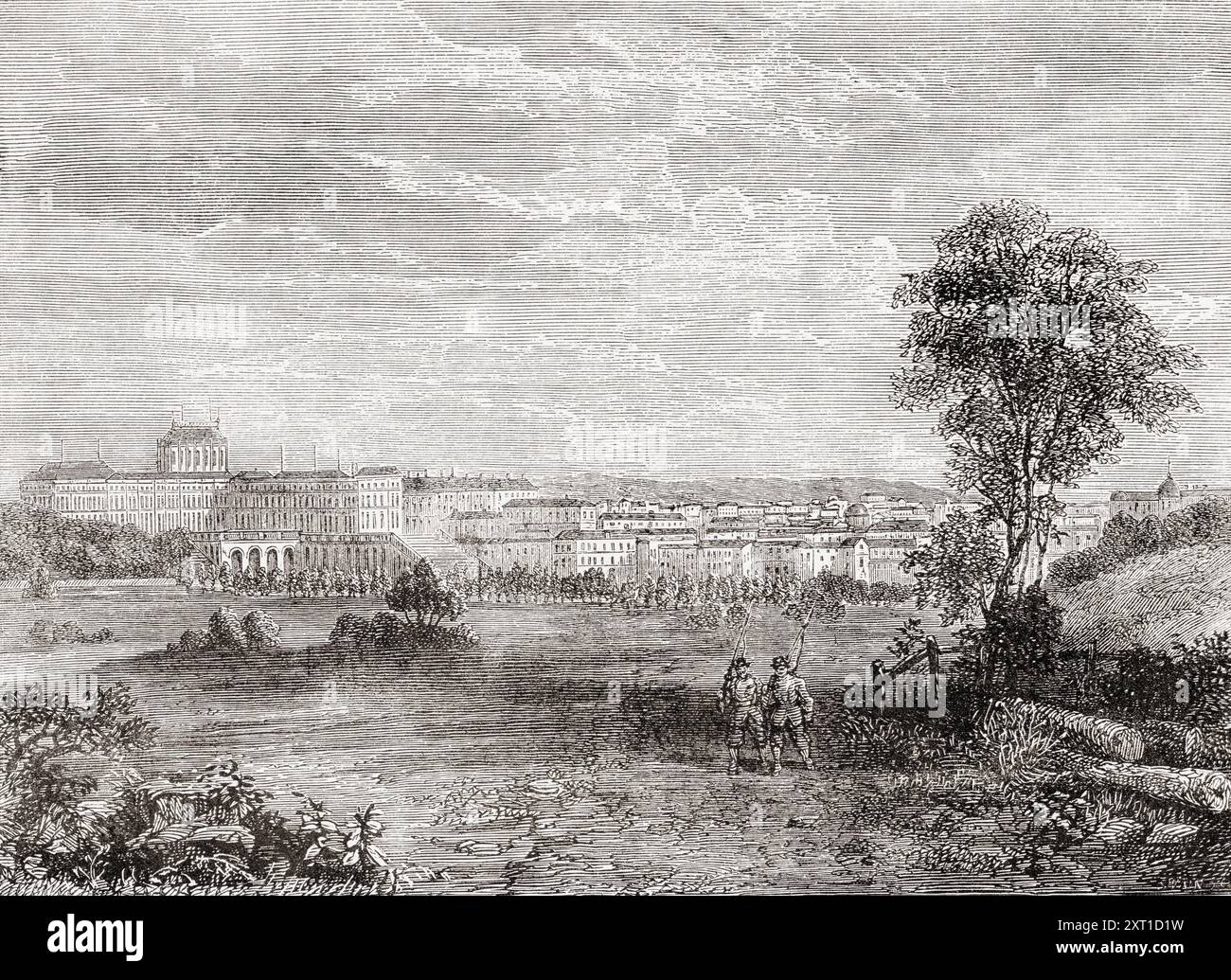 Vista di Versailles, Francia nel XIX secolo. Da Cassell's Illustrated History of England, pubblicato intorno al 1880. Foto Stock