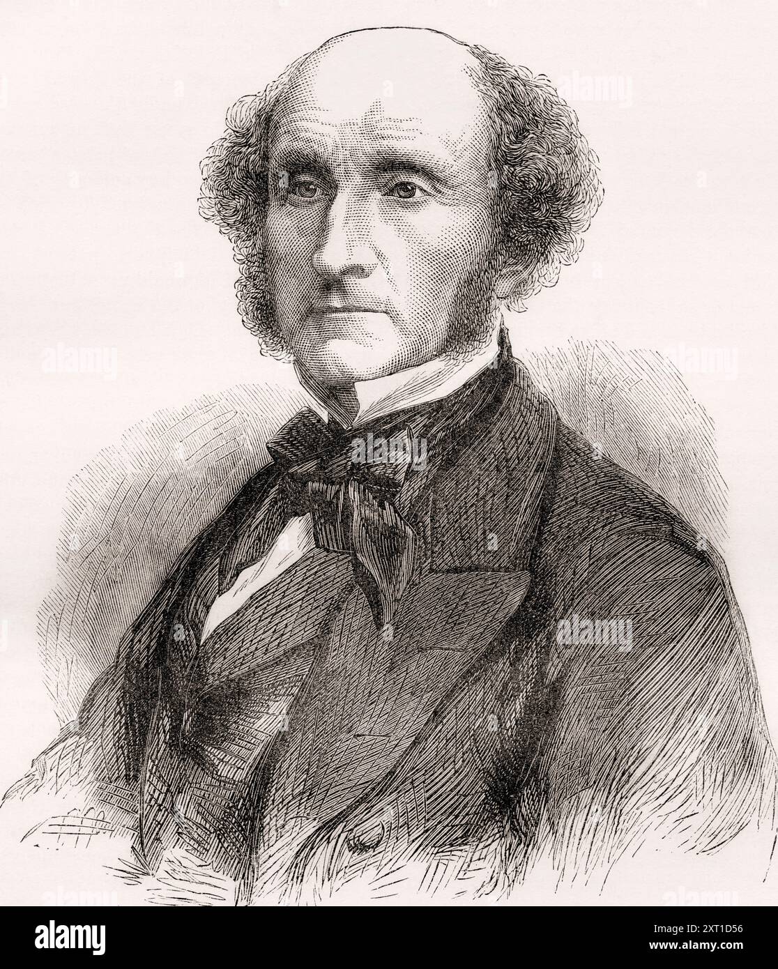 John Stuart Mill, 1806 – 1873. Filosofo inglese, economista politico, politico e funzionario pubblico. Da Cassell's Illustrated History of England, pubblicato intorno al 1880. Foto Stock