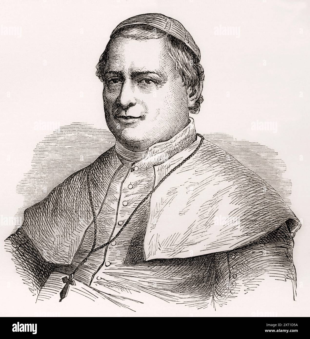 Papa Pio IX, 1792 – 1878. Head of the Catholic Church from Cassell's Illustrated History of England, pubblicato intorno al 1880. Foto Stock