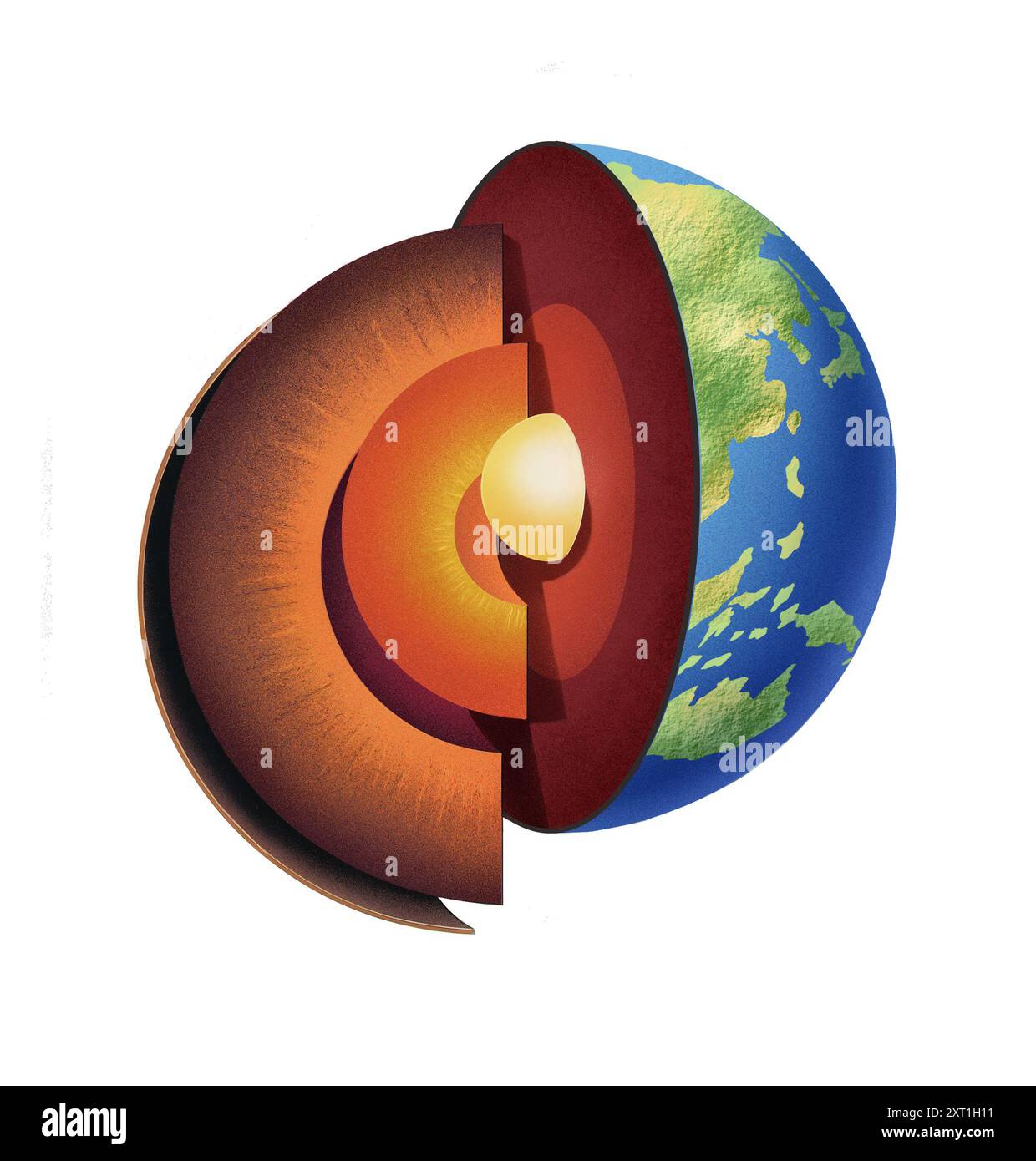 la struttura interna della terra Foto Stock