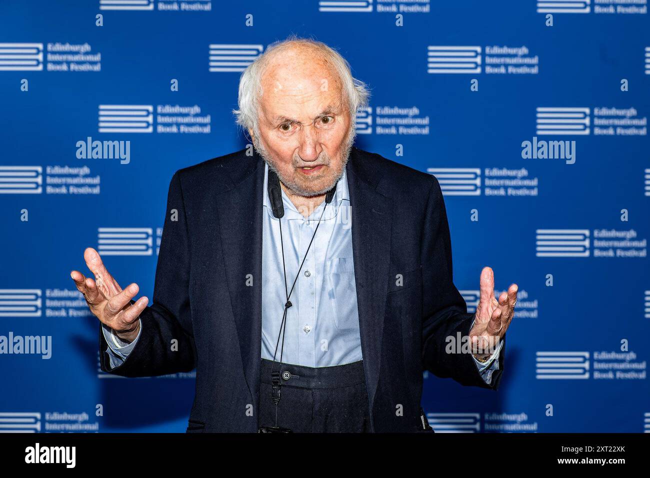 Edimburgo, Regno Unito. 13 agosto 2024 foto: Richard Demarco. L'Edinburgh International Book Festival si svolge dal 10 al 25 agosto 2024 presso la sua nuova sede, l'Edinburgh Futures Institute. Crediti: Rich Dyson/Alamy Live News Foto Stock