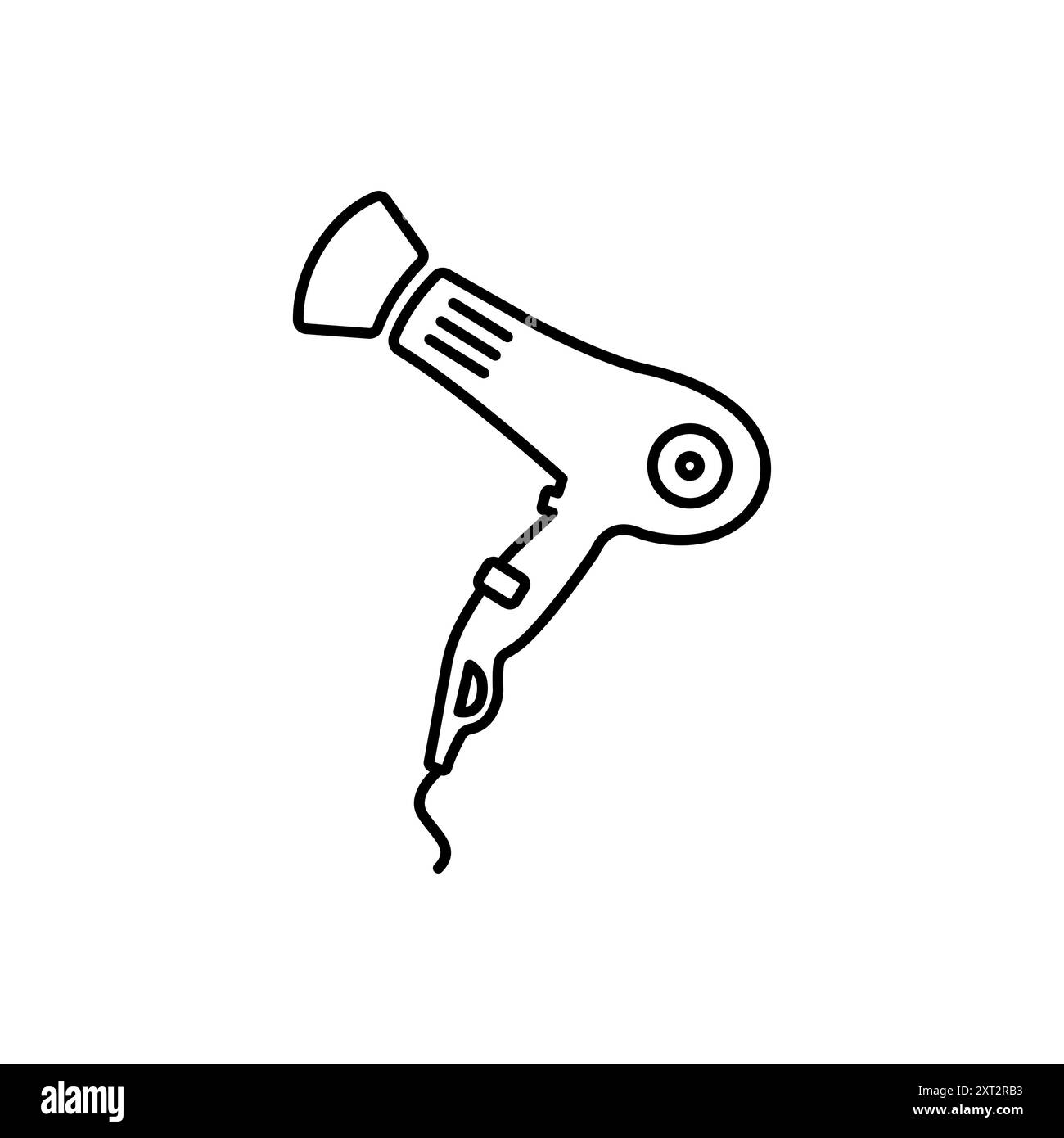 Icona asciugacapelli. design della segnaletica. Icona dell'asciugacapelli alla moda. Illustrazione Vettoriale