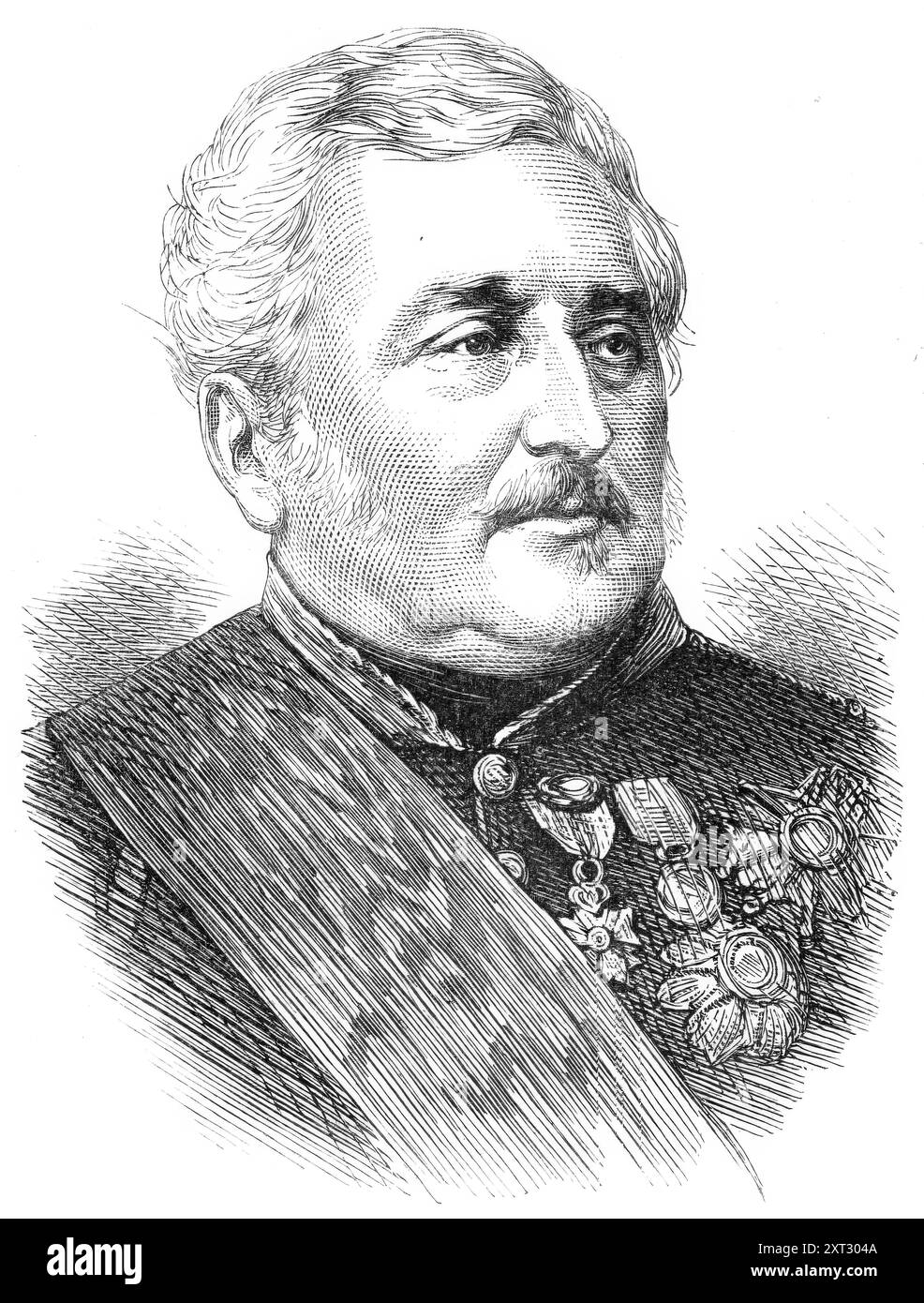 Il nuovo ministero francese: Maresciallo Vaillant (Casa Imperiale), 1870. "Il maresciallo Vaillant, ex ministro della guerra, prese parte alla prima guerra contro la Russia sotto Napoleone I. e alla guerra d'Italia sotto Napoleone III. membro dell'Accademia delle Scienze... i doveri del maresciallo Vaillant, essendo così ridotti a quelli dell'amministratore della Lista civile, non sembra esserci una buona ragione per rimanere un ministro responsabile. Uno scrittore, che dovrebbe parlare con l'autorità delle Tuileries, dice che la sua posizione diventerà quella del funzionario corrispondente in altri paesi, dove non siede io Foto Stock
