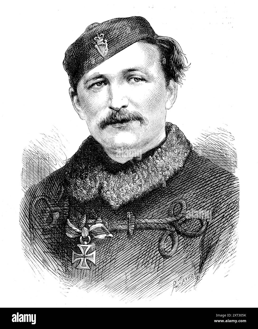 Sir Randall Roberts, Bart, capitano degli Irish Eight a Wimbledon, 1871 anni. Roberts ha partecipato a '...il concorso per l'Elcho Shield, il premio internazionale di sfida tra parti selezionate provenienti da Inghilterra, Scozia, e l'Irlanda... era presente nelle guerre di Crimea e Indian Mutiny... durante la tarda guerra tra Francia e Germania... ha agito come corrispondente speciale del Daily Telegraph... ha guadagnato una certa distinzione personale per la galanteria che ha mostrato in battaglia, ogni volta che aveva l'opportunità di salvare la vita di altri uomini a rischio suo... dopo la battaglia di Bapau Foto Stock