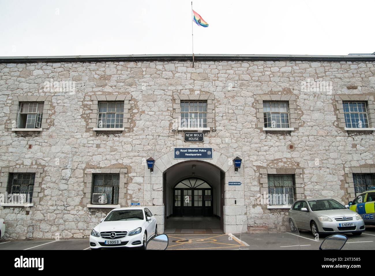 GIBILTERRA, Regno Unito 2023: New Mole House ospita la sede della polizia di Gibilterra. Foto Stock