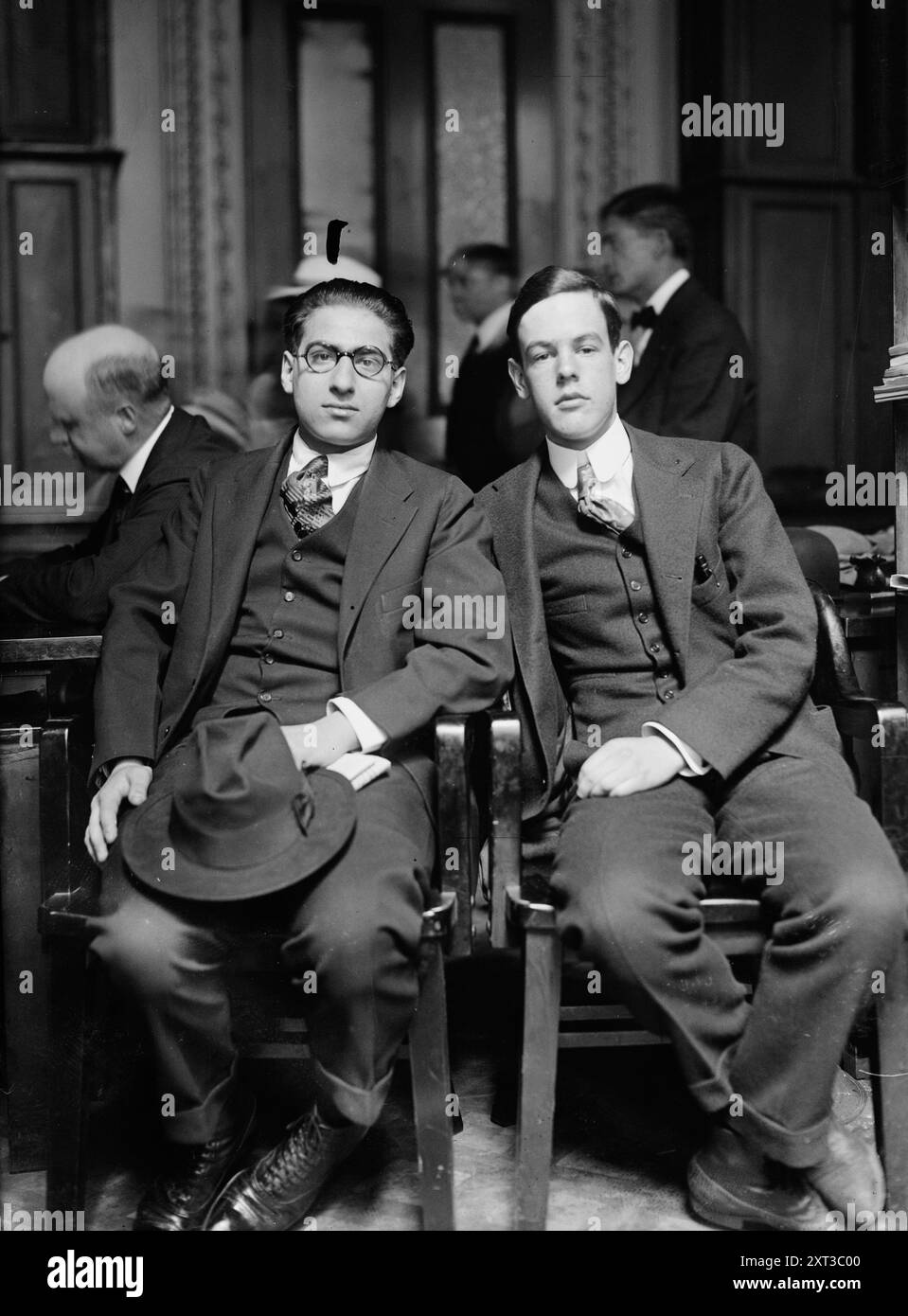 C.F. Phillips, Owen Cattell, 1917 anni. Mostra Charles Francis Phillips (poi Charles Shipman) e Owen Cattell, studenti della Columbia University che sono stati condannati per cospirazione per ostacolare le leggi sulla coscrizione degli Stati Uniti durante la prima guerra mondiale Foto Stock