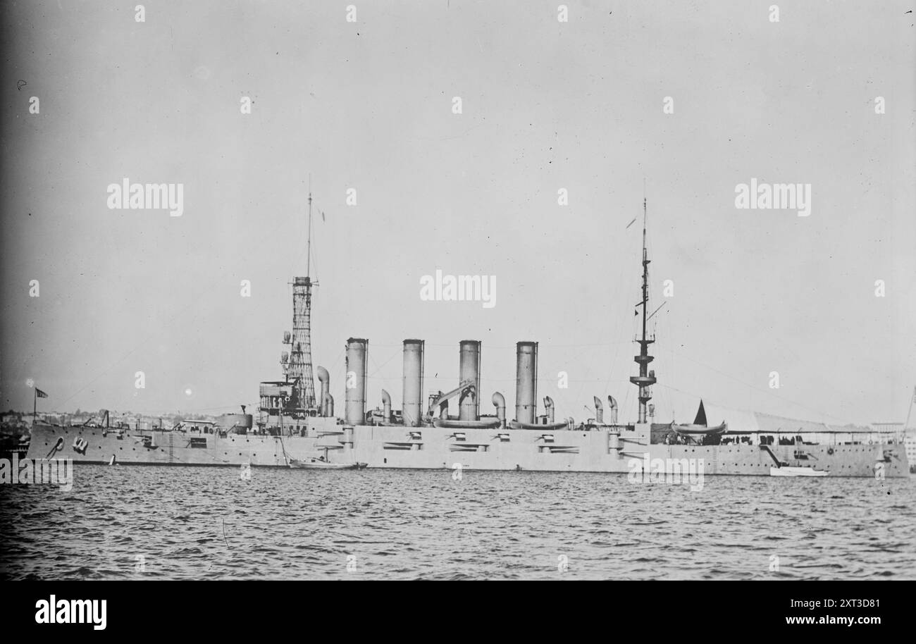 U.S.S. PITTSBURG, tra c1915 e c1920. Mostra la USS Pittsburgh, precedentemente chiamata USS Pennsylvania. Foto Stock