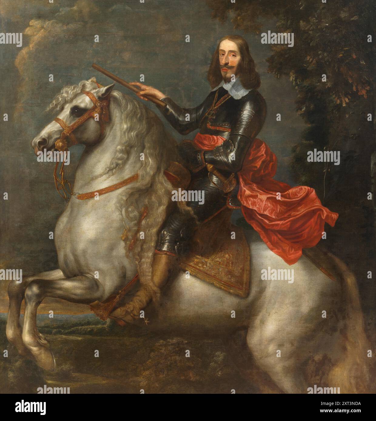 Ritratto equestre dell'arciduca Leopoldo Guglielmo d'Austria (1614-1662), . Disponibile nella raccolta della raccolta privata. Foto Stock