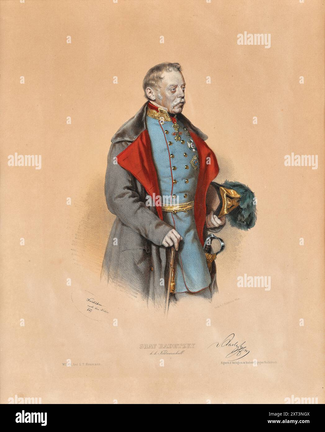 Ritratto del feldmaresciallo Josef Graf Radetzky di Radetz (1766-1858), 1849. Disponibile nella raccolta della raccolta privata. Foto Stock