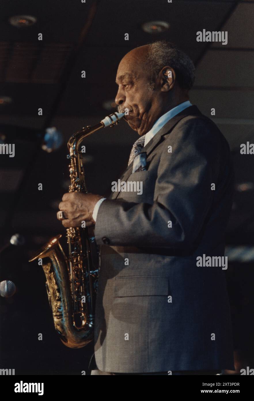 Benny Carter, The Jazz Inn Party All Star Big Band, Nordwijk, Paesi Bassi, 1989. Foto Stock