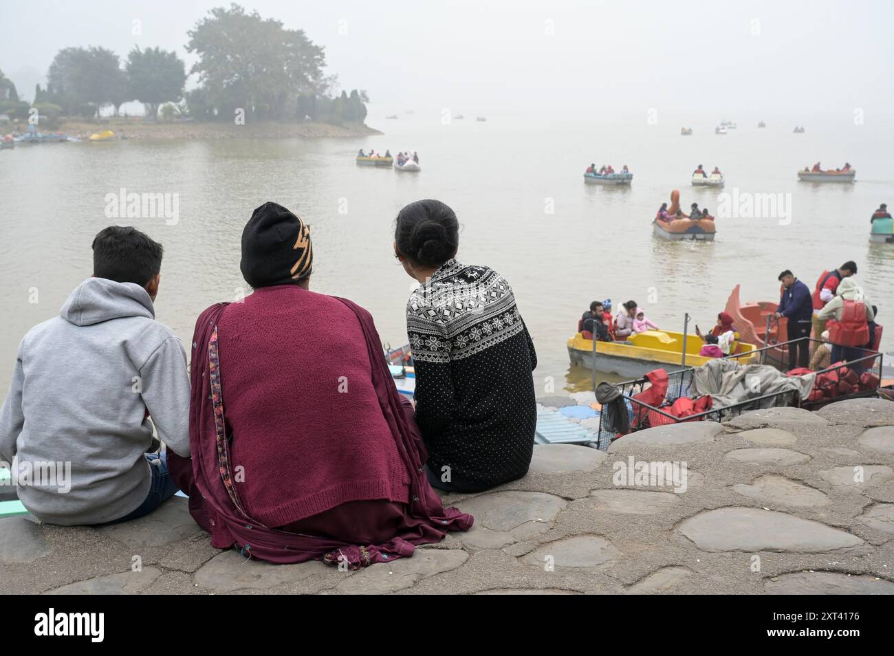 INDIA, Chandigarh, il piano generale della città diviso in settori è stato preparato dall'architetto svizzero-francese le Corbusier nel 1950», settore 1, lago Sukhna e isola delle scarpe, area tempo libero Foto Stock