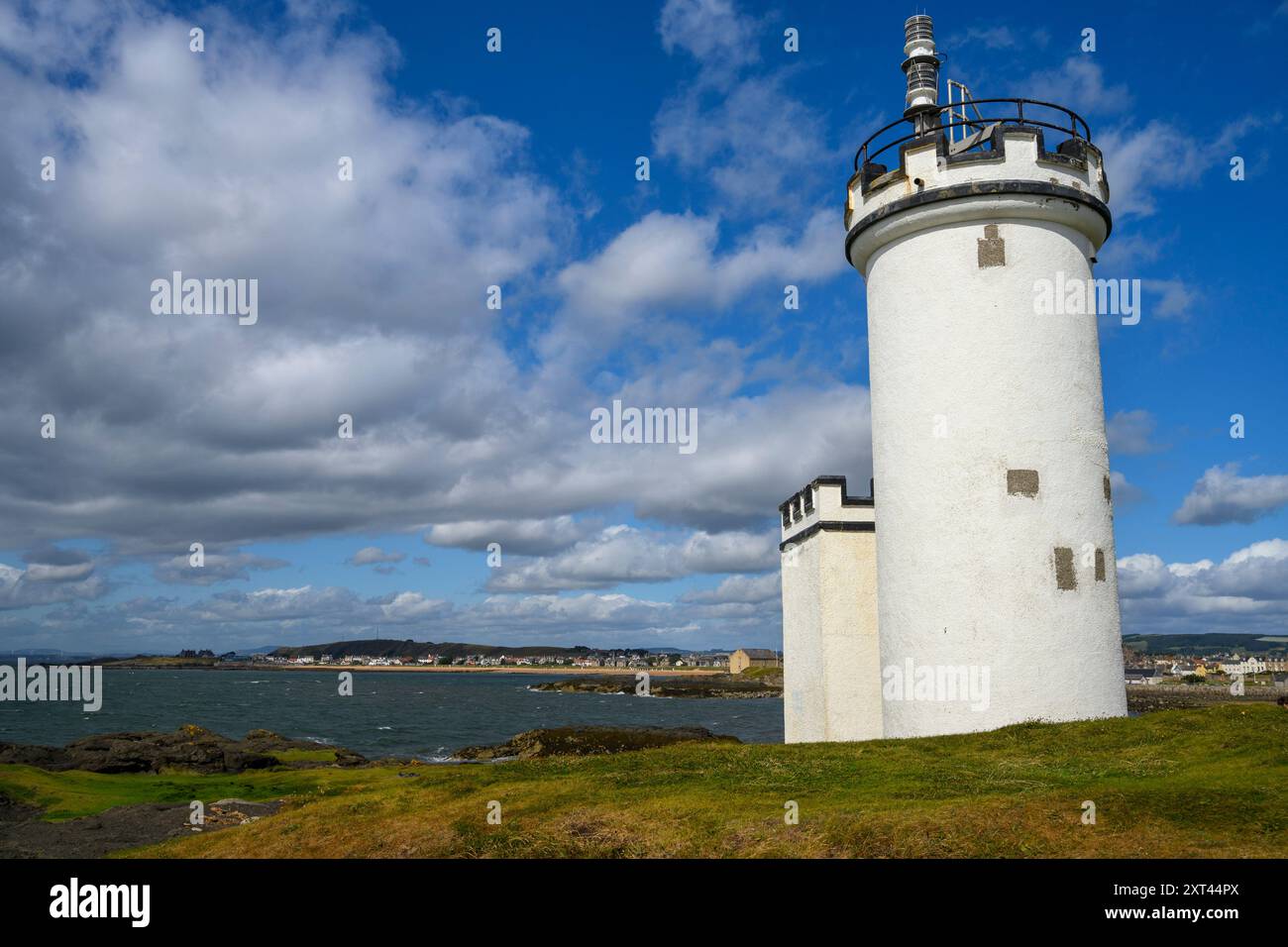 Faro di Elie Ness, Elie, Fife, Scozia, Regno Unito. Foto Stock