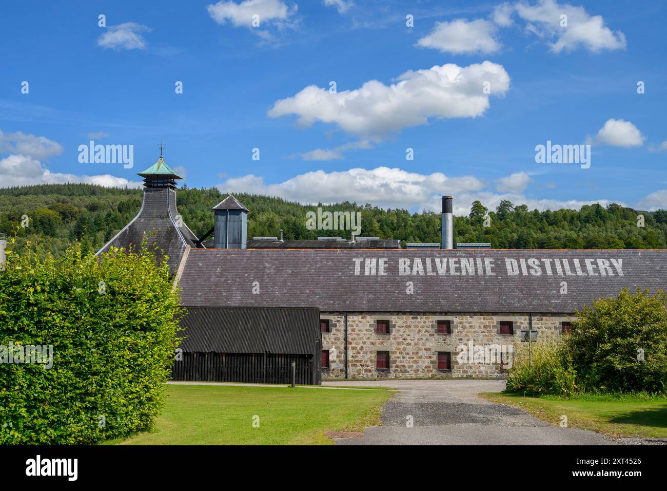 Balvenie Distillery, Dufftown, Banffshire, Scozia, Regno Unito. Foto Stock