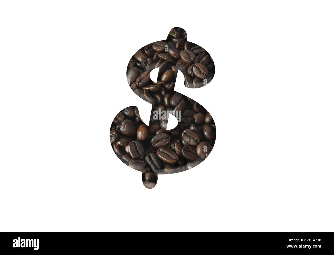 13 agosto 2024 simbolo di valuta digitale del dollaro composito $ con sovrapposizione di chicchi di caffè. È stato riferito che, a causa delle circostanze ambientali che influenzano i raccolti in varie parti del mondo, il prezzo del caffè dovrebbe aumentare. materie prime, incasso, denaro, prezzo, clima, cambiamento, cambiamento, costo, bevanda, ritaglio Foto Stock