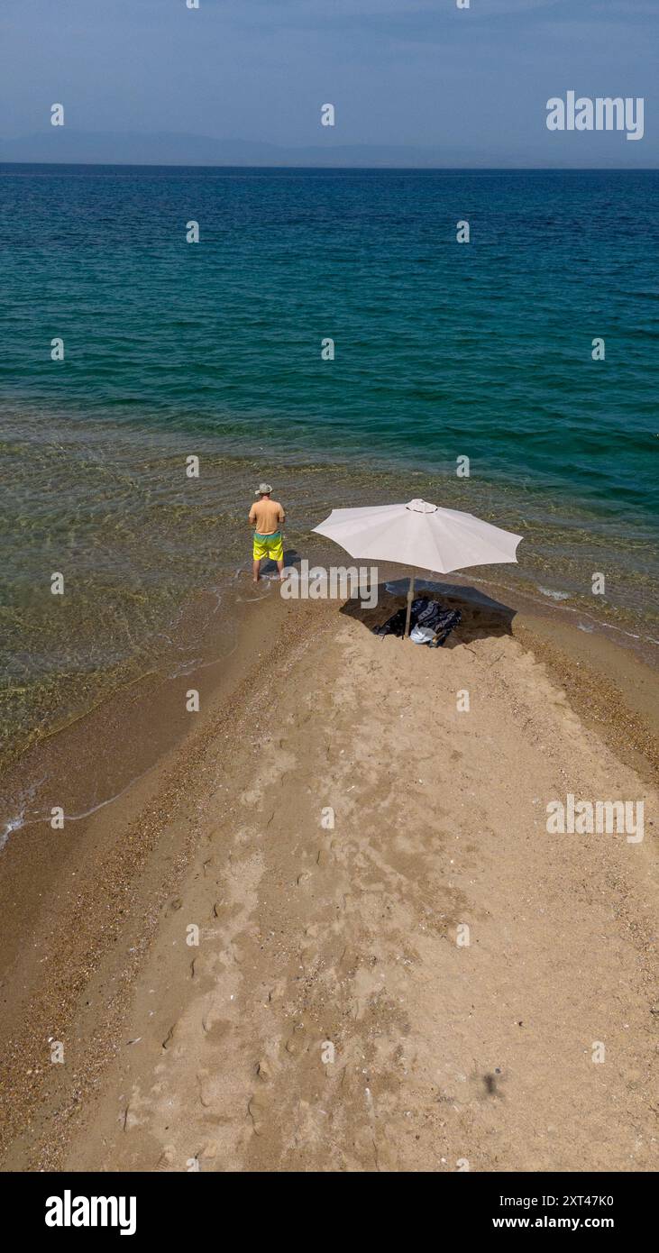 Epanomi cape, fotografia aerea con droni, Grecia Foto Stock