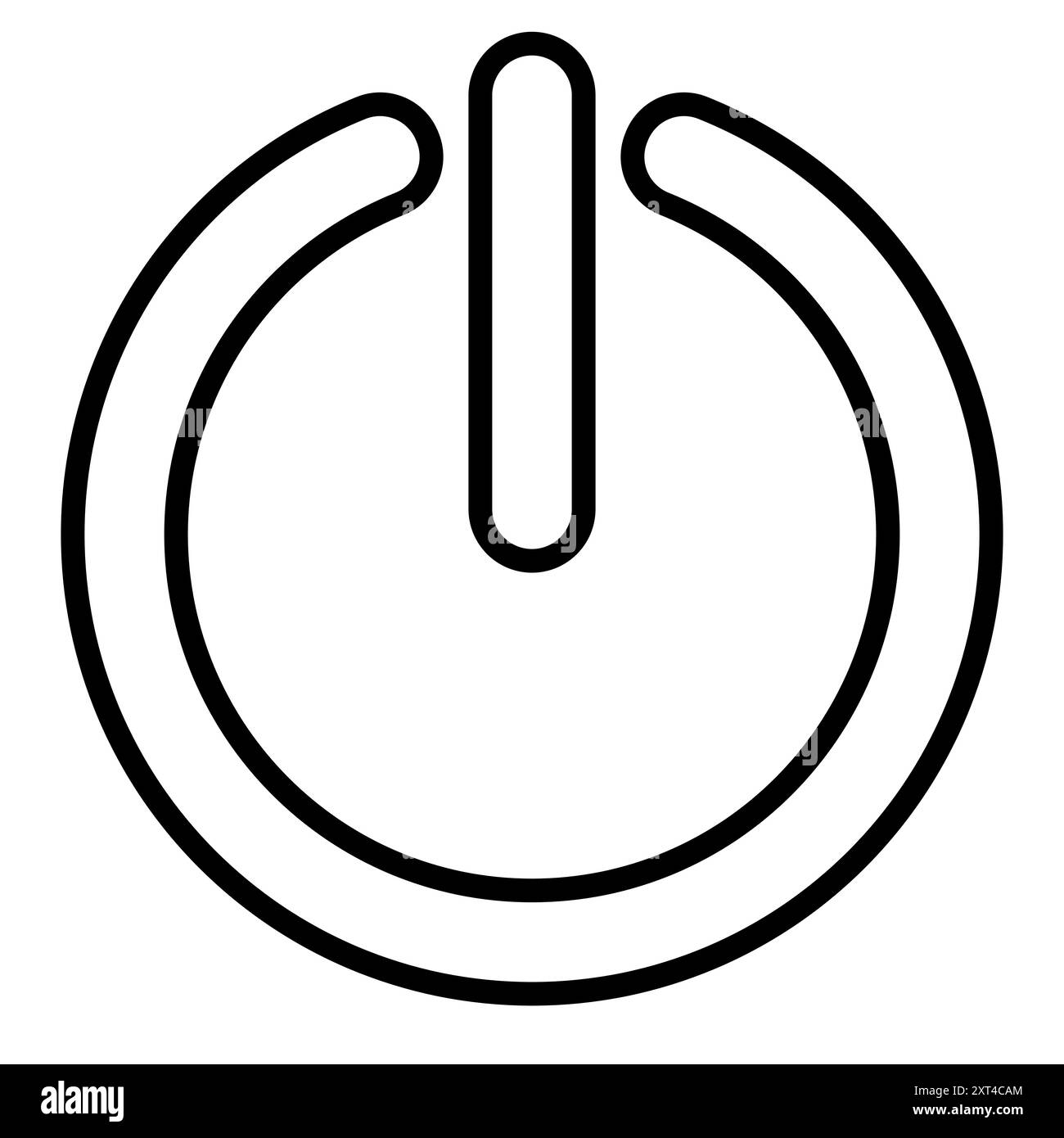icona del pulsante di accensione, vettore bianco e nero semplice illustrazione del simbolo dell'interruttore, isolato su bianco Illustrazione Vettoriale