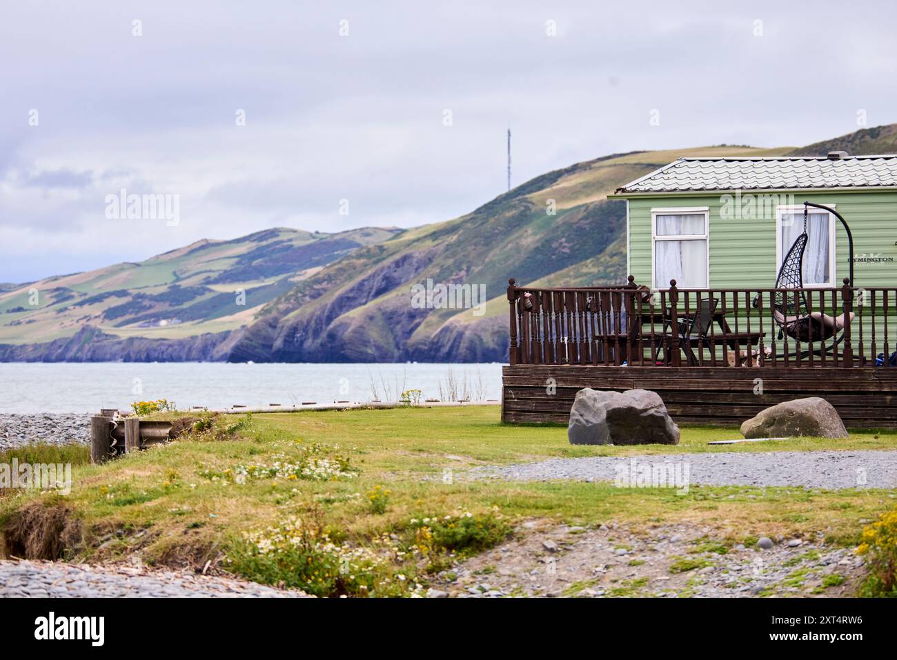 Aberystwyth Cardigan Bay CASE VACANZE SULLA COSTA Foto Stock