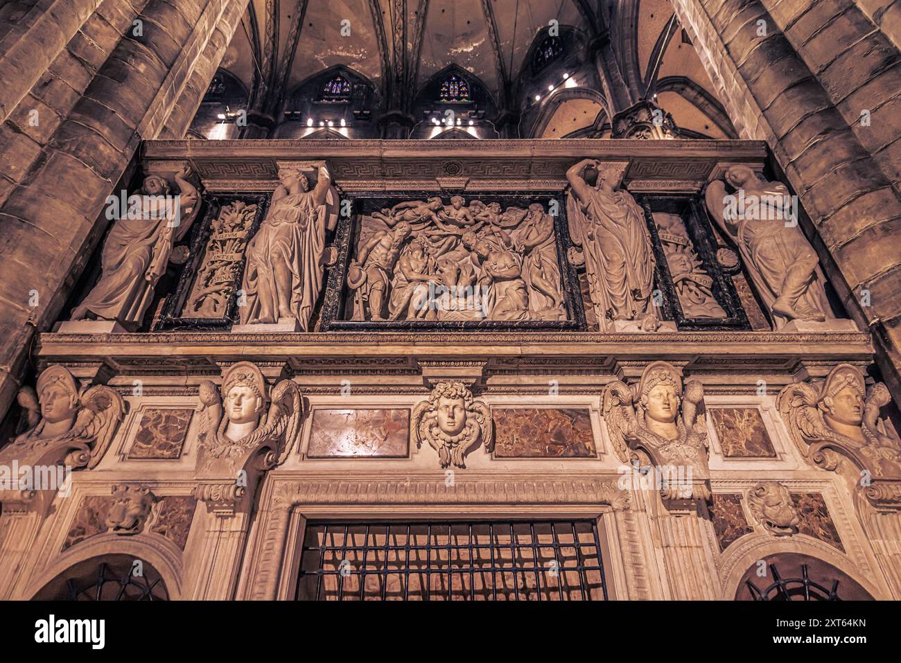 All'interno del Duomo di Milano, Italia. Foto Stock
