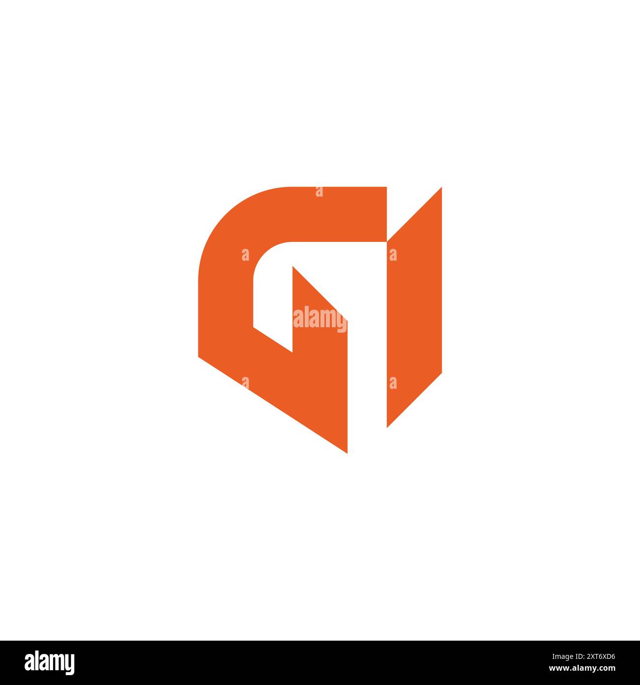 lettera gi semplice geometrico geometrico e netto logo vettoriale Illustrazione Vettoriale