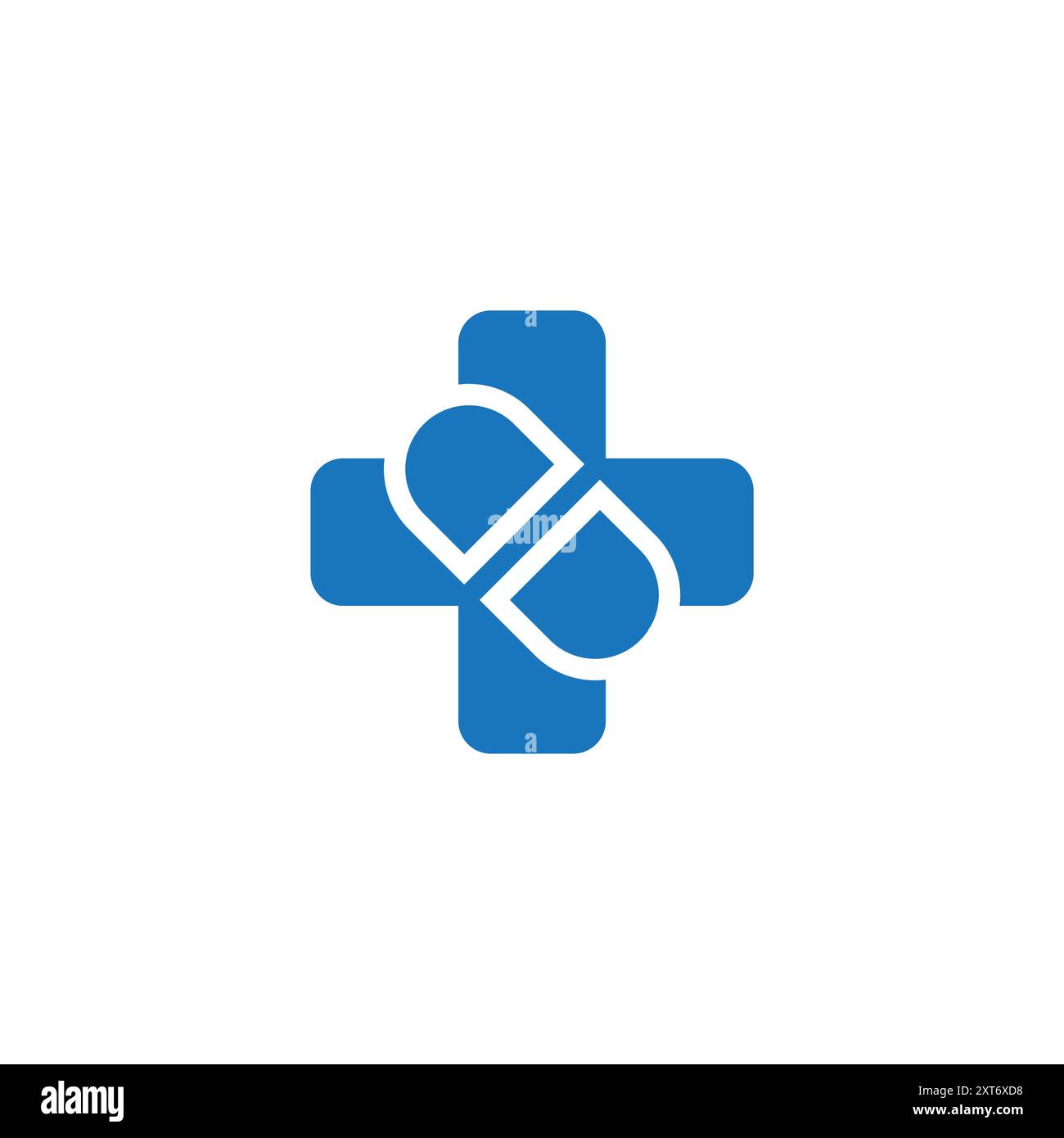 semplice geometrico blu farmaci medico vettore logo Illustrazione Vettoriale