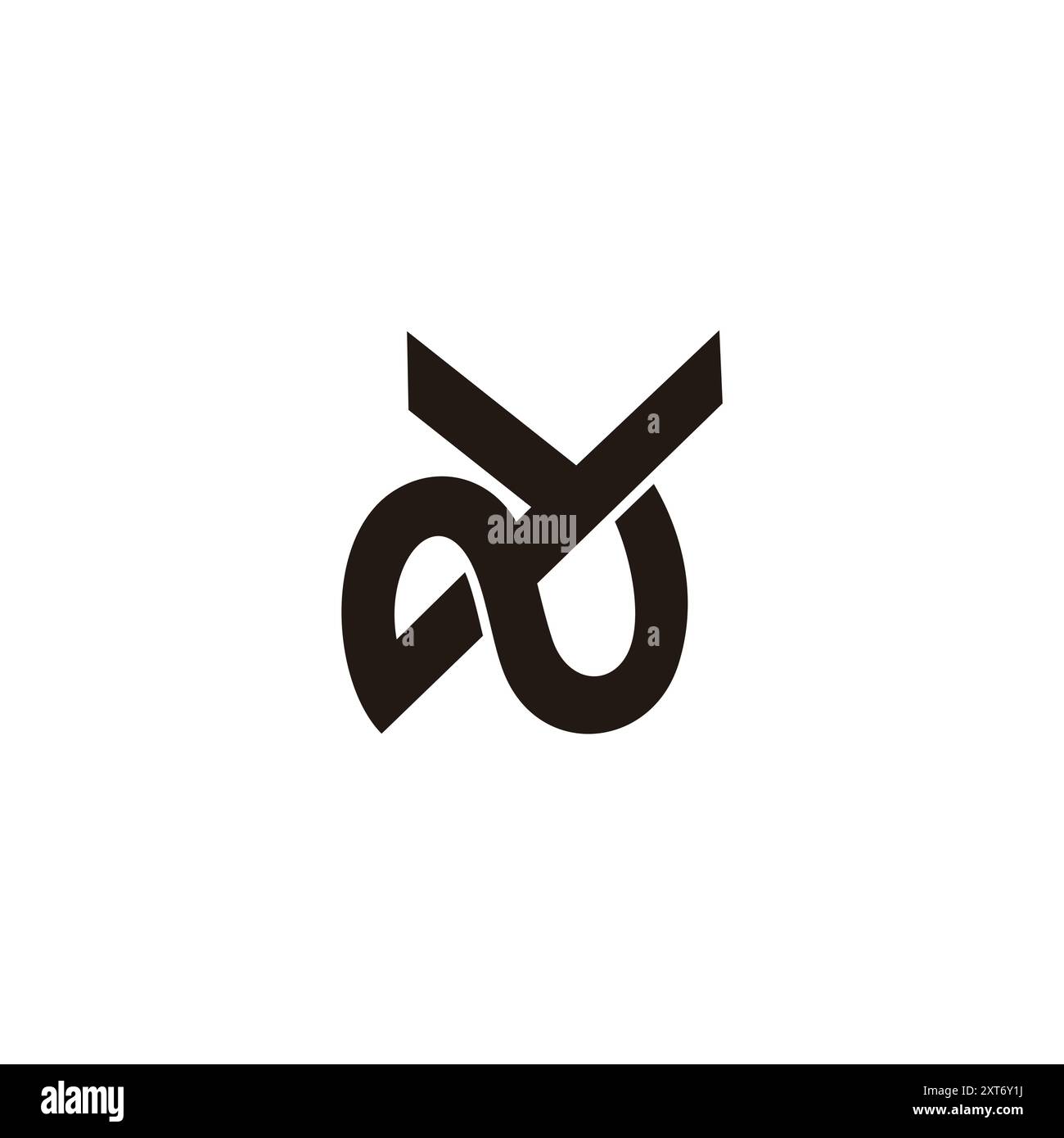 lettera e linea sovrapposta semplice vettore logo Illustrazione Vettoriale