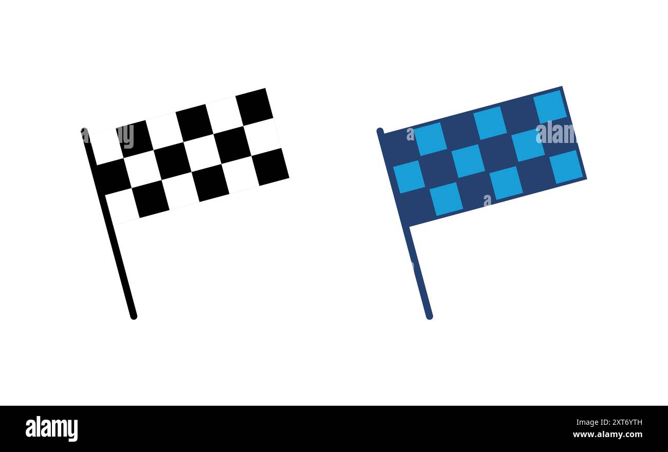 Vettore icona bandiera da corsa. Icona della bandiera da corsa.icona della bandiera da corsa a scacchi Illustrazione Vettoriale