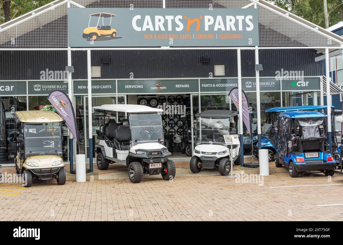 Carts'n'Parts è stato creato per fornire un "one stop shop" per tutte le attività che riguardano la flotta motorizzata nuova e usata e i golf cart personali, Foto Stock