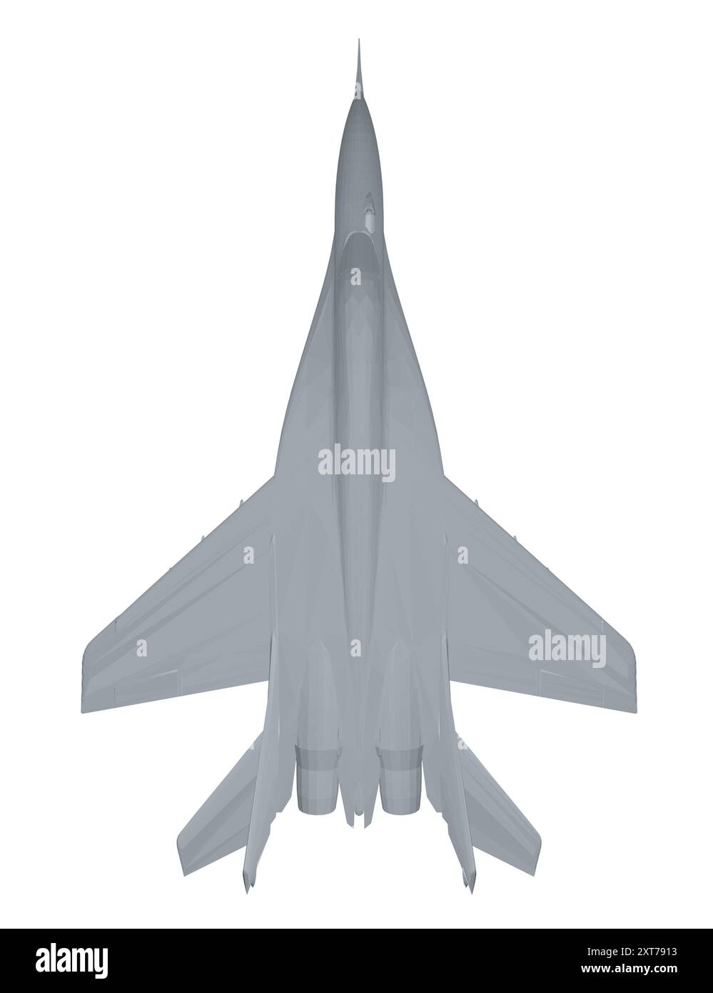 Caccia militare poligonale. Illustrazione grafica vettoriale di un aeroplano poligonale. Moderno aereo da guerra. Velocità supersonica. 3D.. Illustrazione Vettoriale