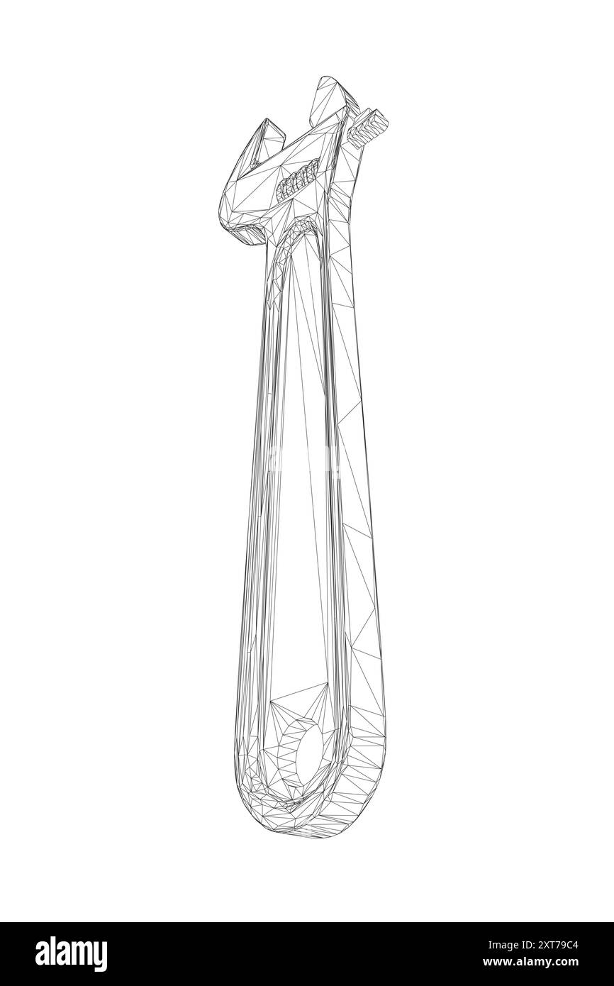 Illustrazione vettoriale della chiave regolabile. Icona degli strumenti di riparazione isolata su sfondo bianco. Illustrazione vettoriale. Illustrazione Vettoriale