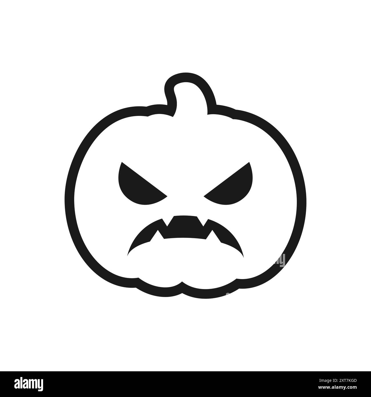 Icona della linea della zucca di Jack o, segno vettoriale di contorno. Simbolo festività Halloween Trick or Treat, illustrazione del logo. Illustrazione Vettoriale