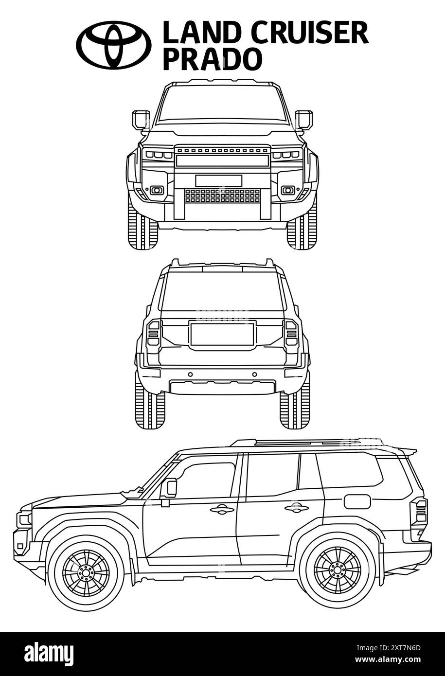 Modello di auto Toyota Land Cruiser Prado 2024 Illustrazione Vettoriale