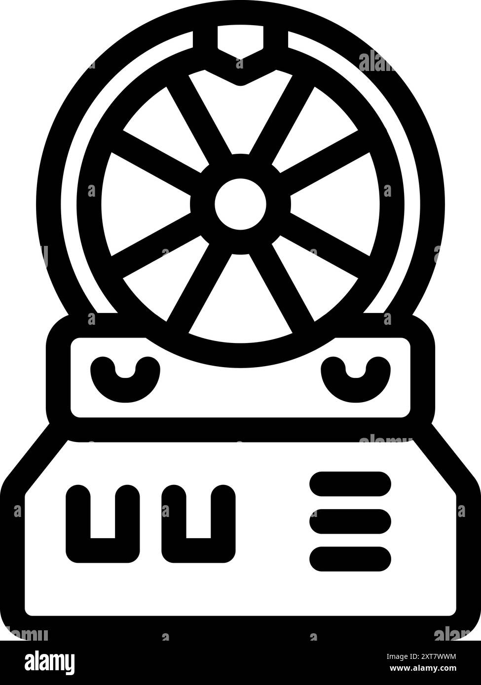 Il tavolo della roulette del casinò gira, decide la fortuna, la possibilità e il rischio del giocatore Illustrazione Vettoriale