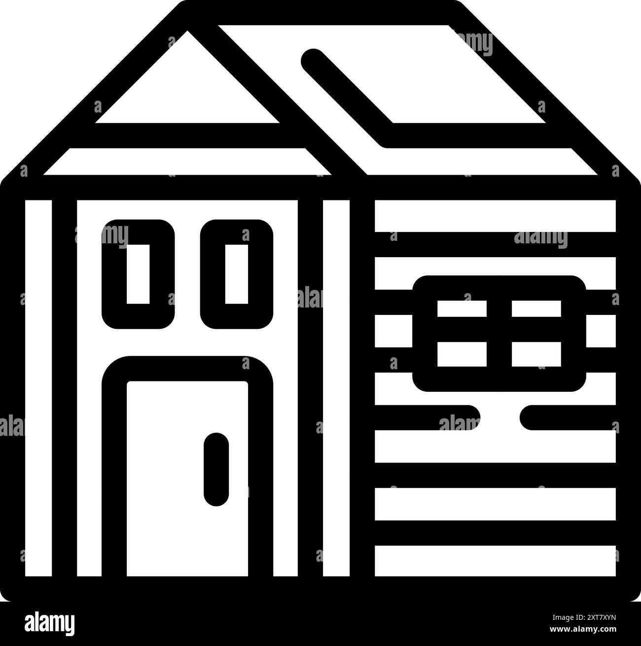 Icona della casa ecologica che rappresenta una vita sostenibile attraverso una miscela di elementi architettonici moderni e tradizionali Illustrazione Vettoriale