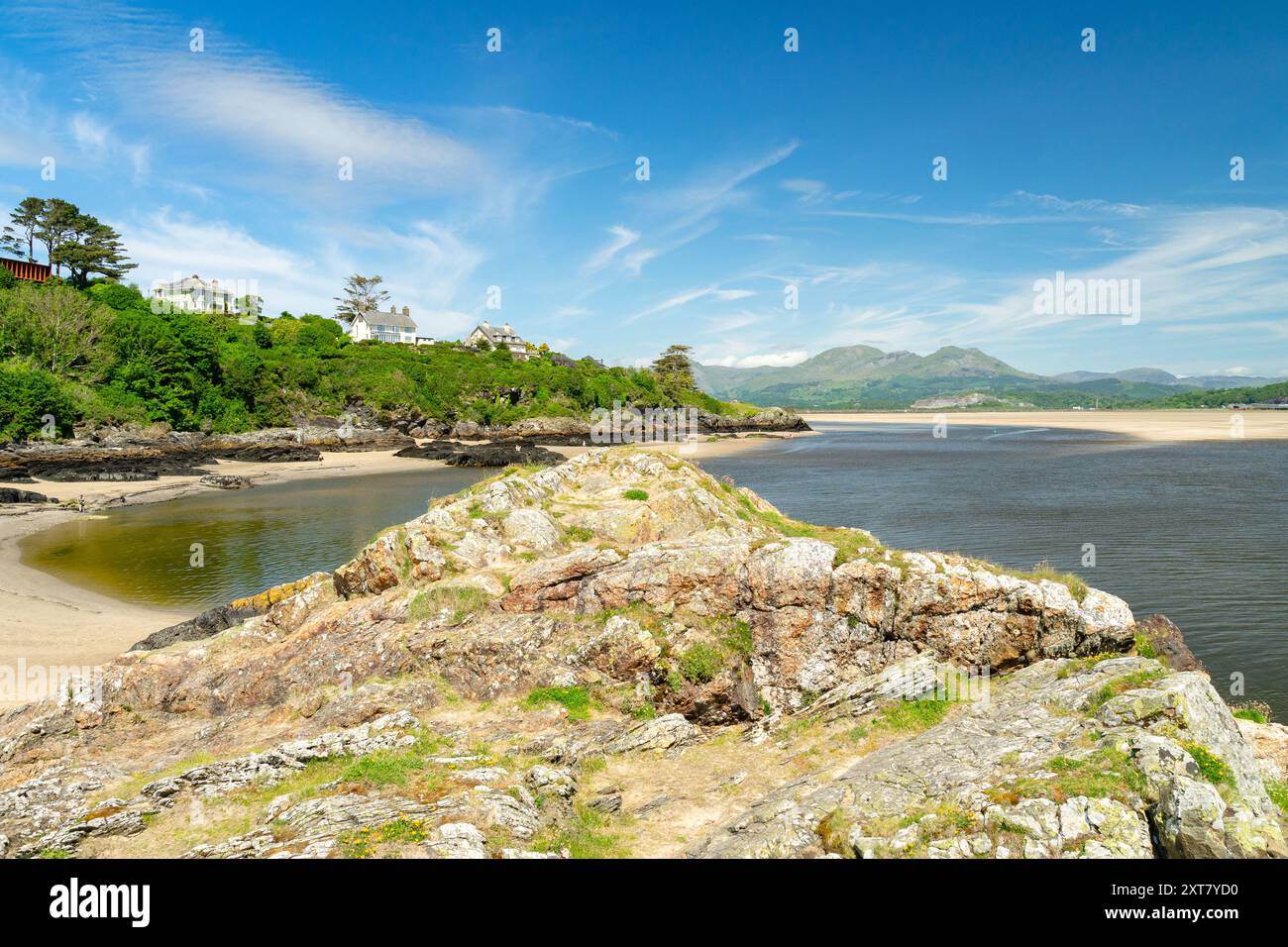 Borth-y-Gest Beach - Sandy Beach, Galles Foto Stock