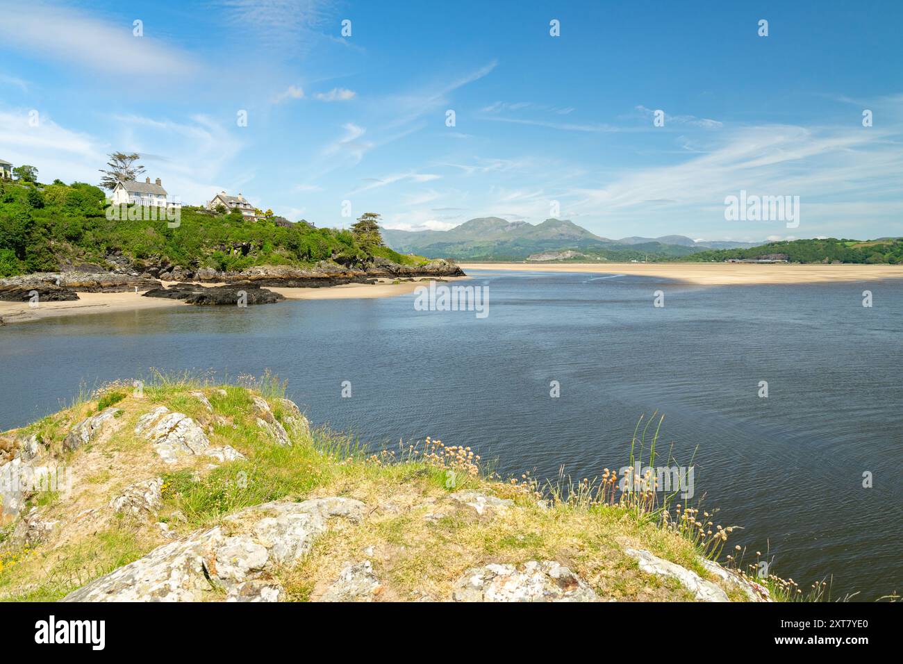 Borth-y-Gest Beach - Sandy Beach, Galles Foto Stock