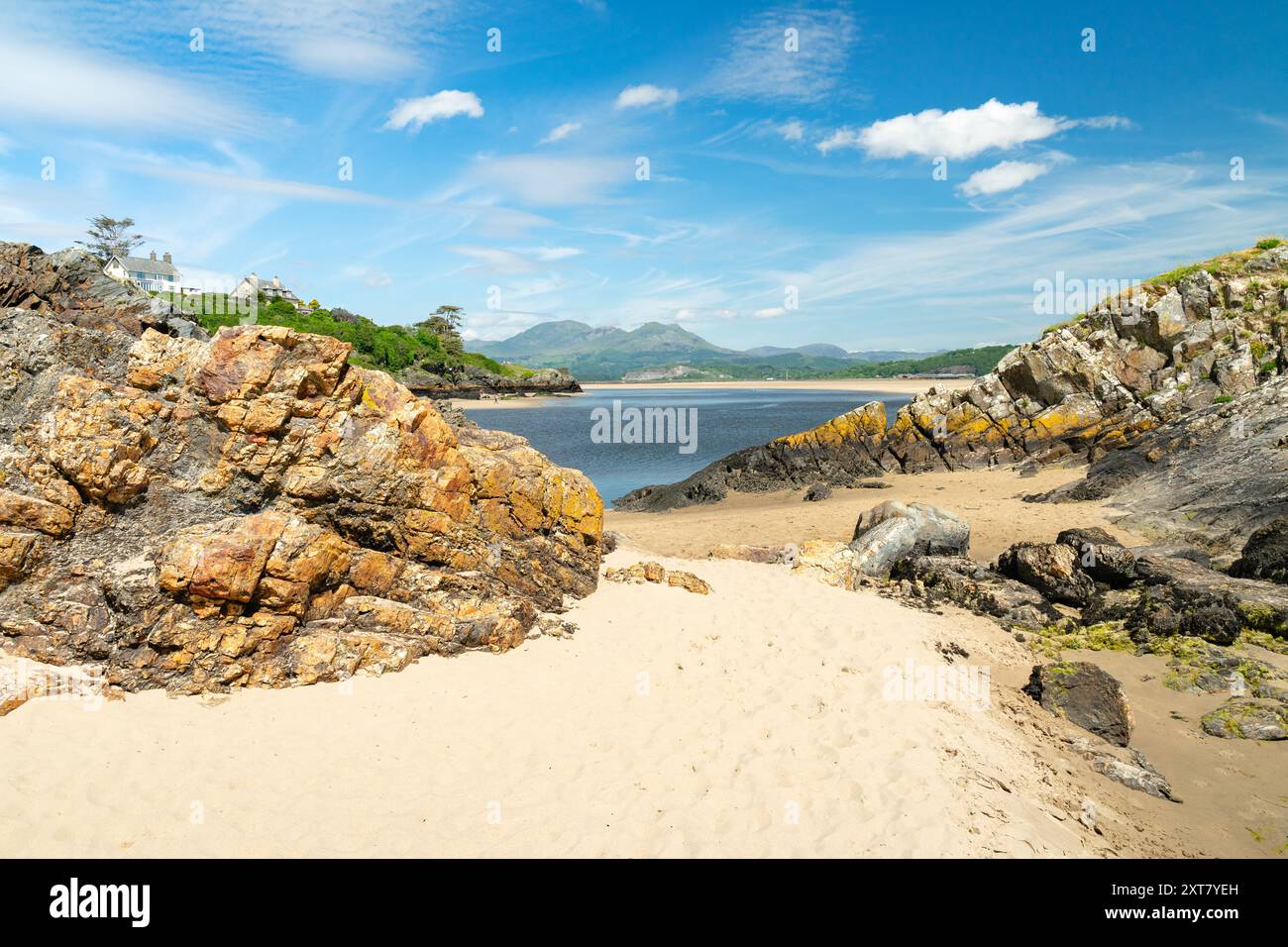 Borth-y-Gest Beach - Sandy Beach, Galles Foto Stock