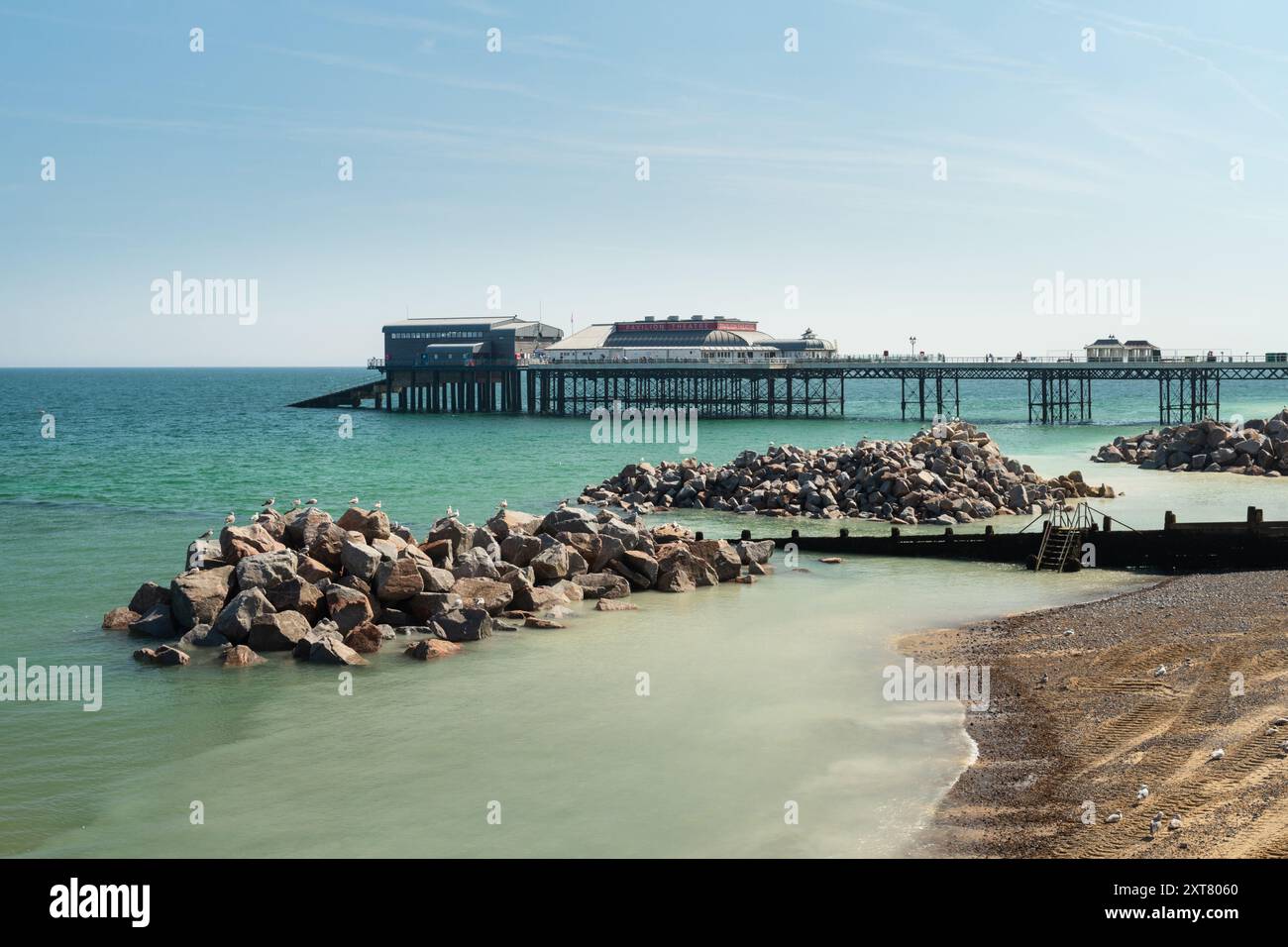 Miglioramenti della difesa marittima al molo Cromer (gestione costiera) - Cromer, Inghilterra, Regno Unito Foto Stock