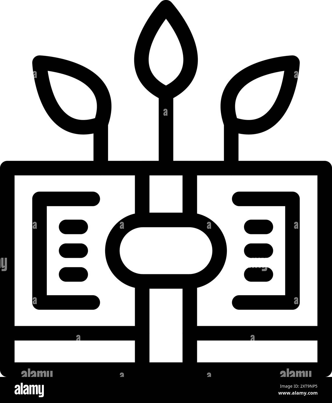 Icona vettoriale di un sistema idroponico che coltiva piante senza utilizzare il suolo Illustrazione Vettoriale