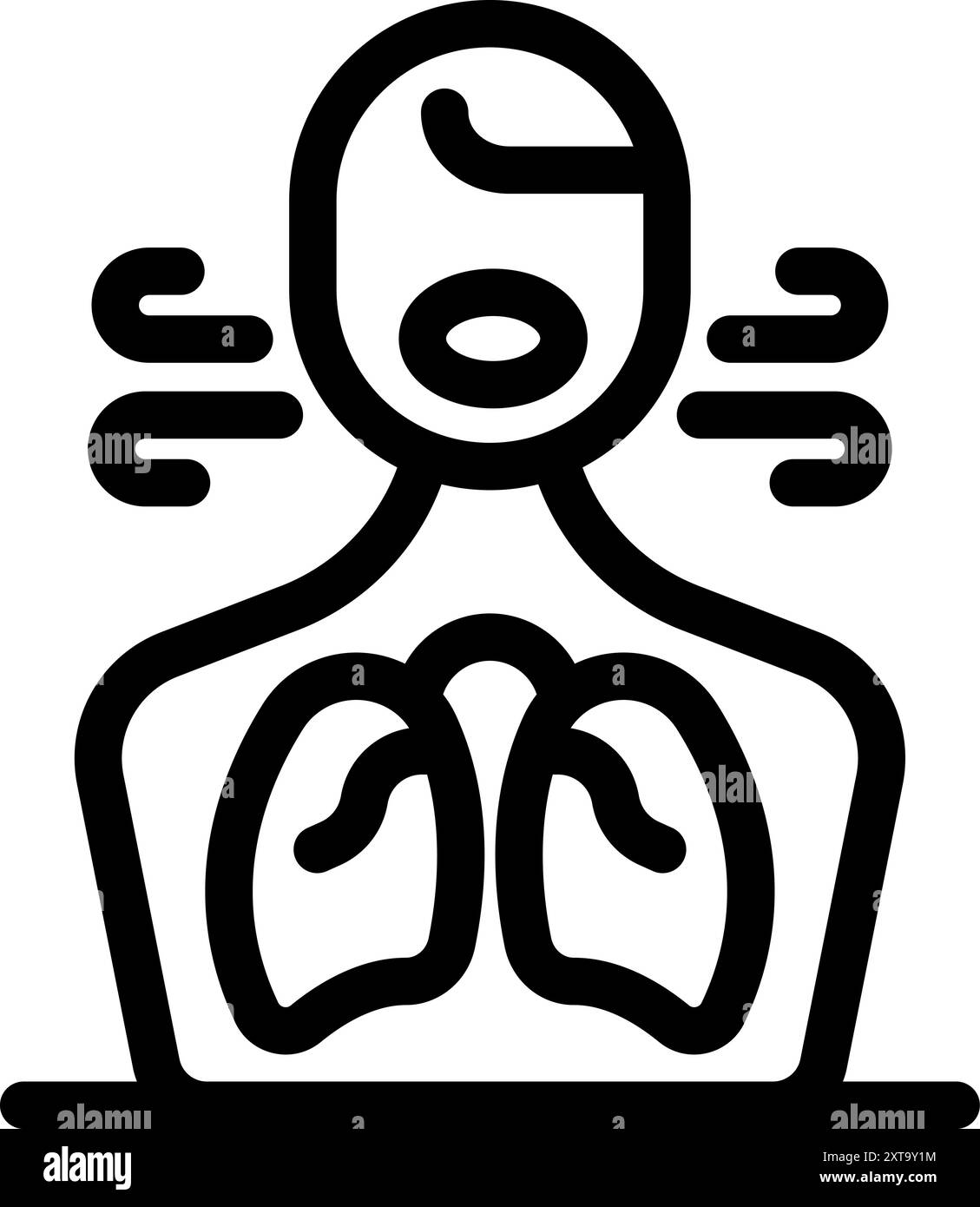 La persona malata tossisce con dolore polmonare, mostrando sintomi di malattia respiratoria Illustrazione Vettoriale