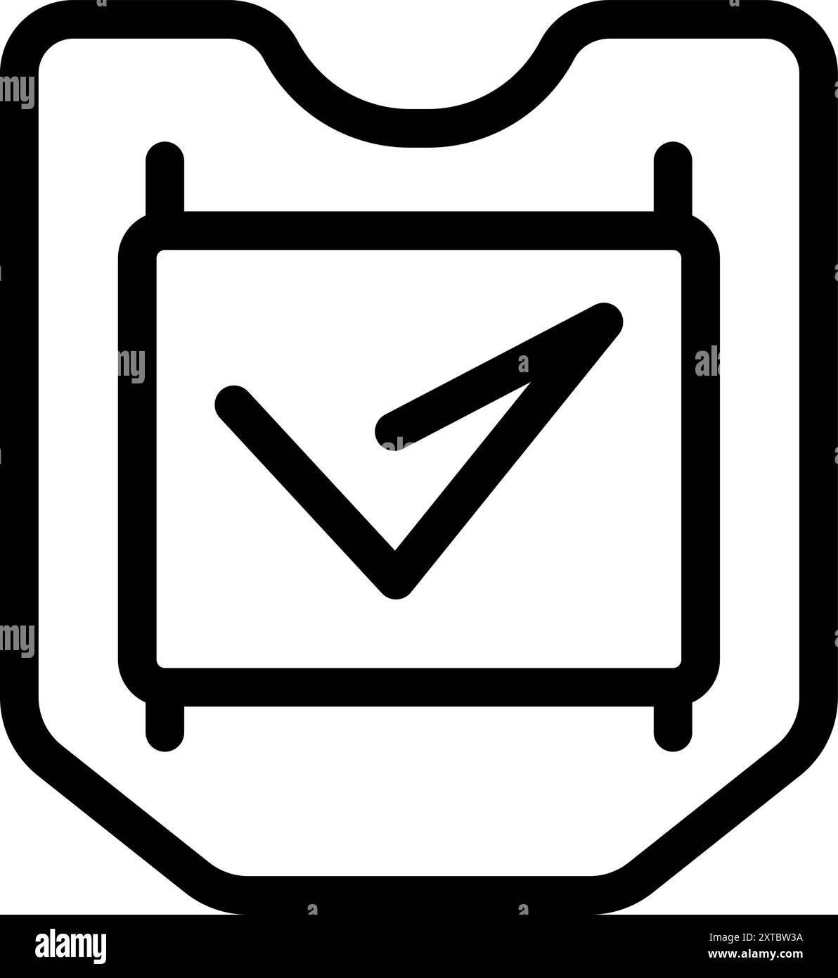 Il sistema di voting elettronico conferma una votazione con un segno di spunta sullo schermo Illustrazione Vettoriale